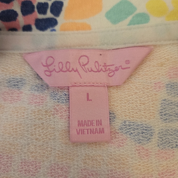 Lilly Pulitzer Skipper Popover 1/2 Zip French Terry Top Tidal Wave Size L - Picture 6 of 10